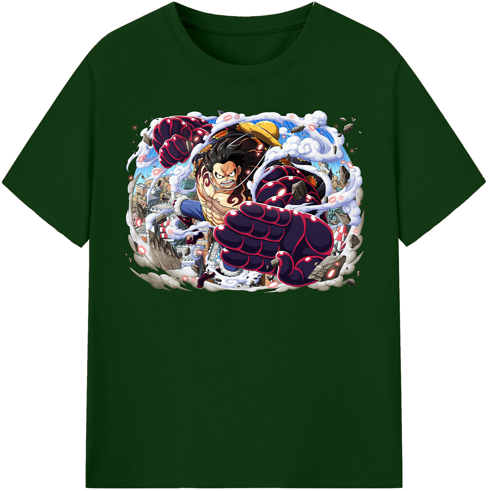ワンピース モンキー・D・ルフィ ONE PIECE Monkey D. Luffy 綿100％半袖Tシャツ（フロントプリント）